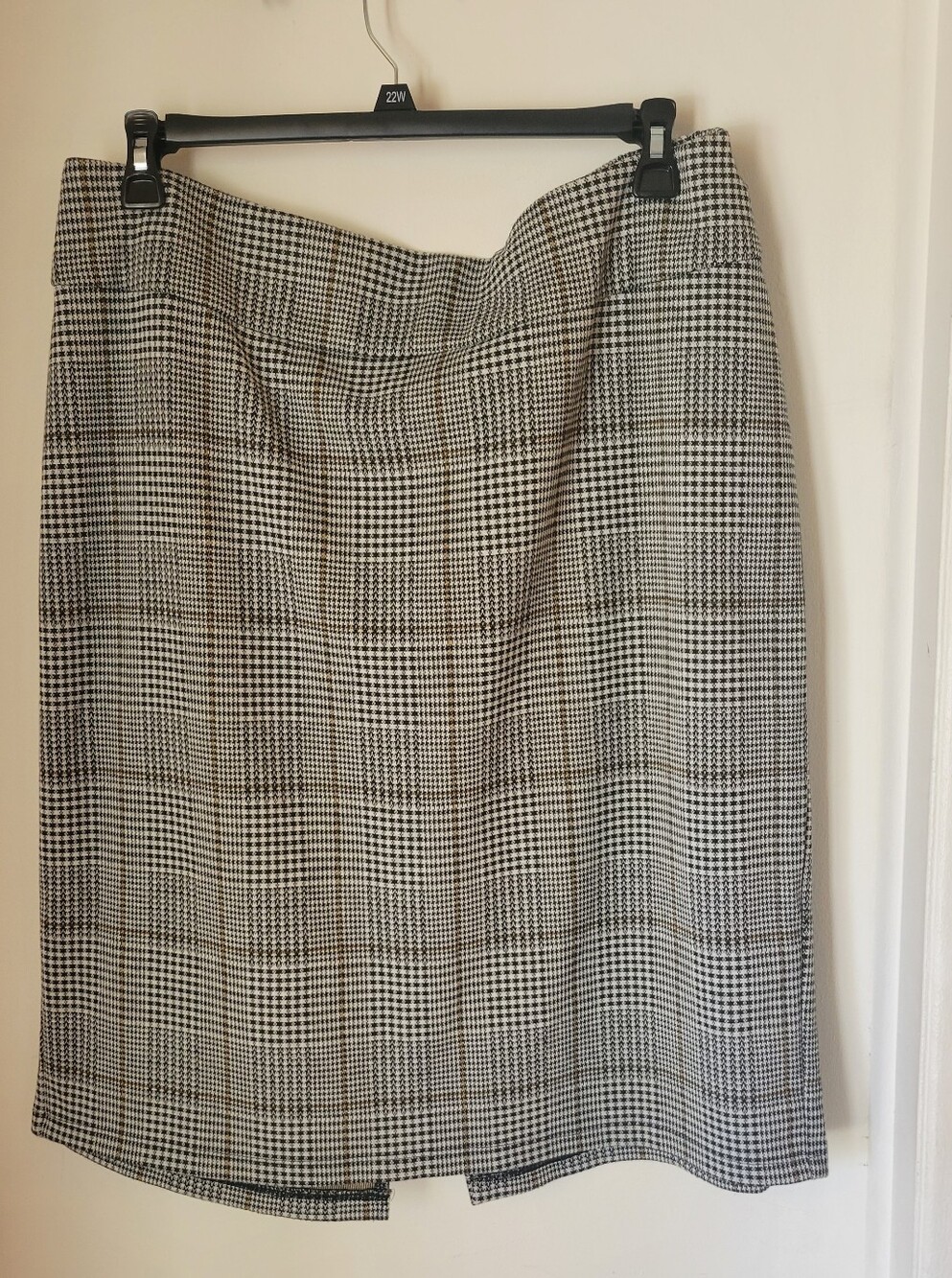 Classic Brown Plaid Pencil Skirt